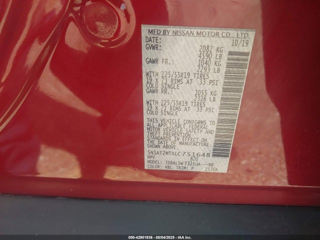 Nissan Rogue 2020 5N1AT2MTXLC751648 Image 9