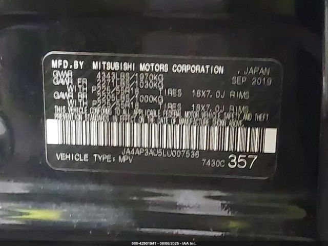 2020 MITSUBISHI OUTLANDER SPORT JA4AP3AU5LU007536 Photo 8