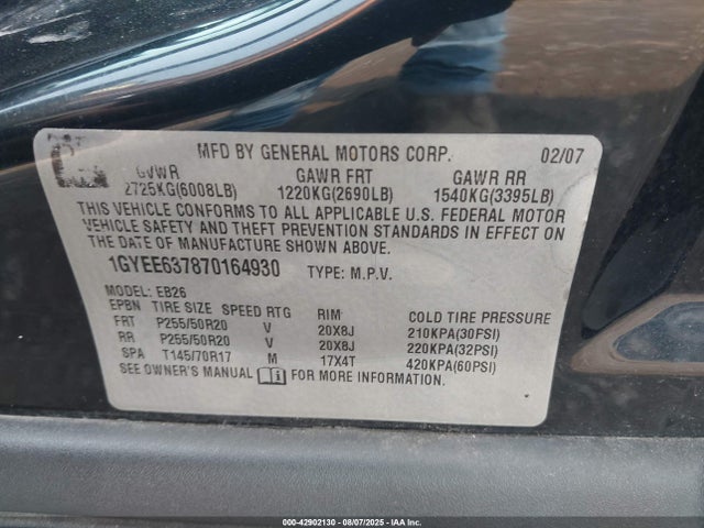 2007 CADILLAC SRX 1GYEE637870164930 Photo 8