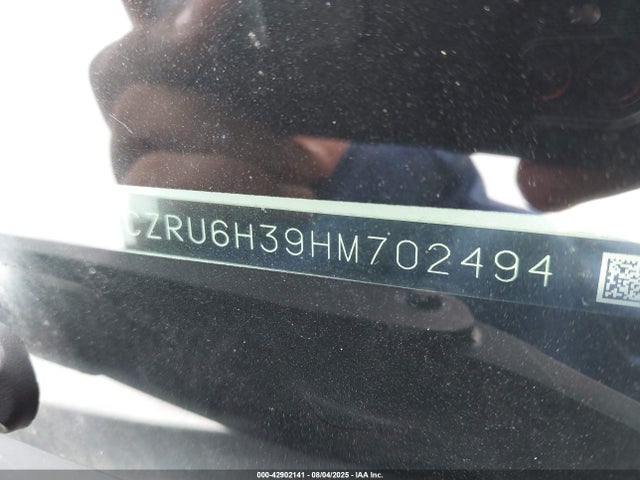 3CZRU6H39HM702494 Honda r18z9