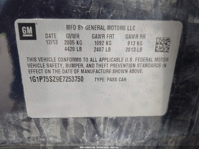 1G1P75SZ9E7253750 Chevrolet luz