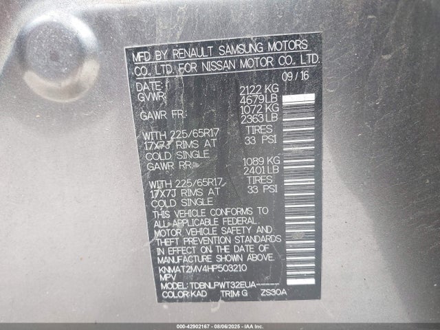 Nissan 2017 2017 KNMAT2MV4HP503210 Image 9