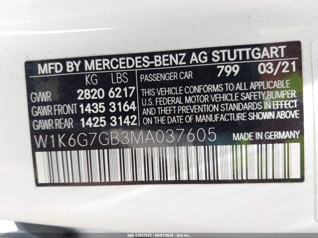 W1K6G7GB3MA037605 Mercedes-Benz m176