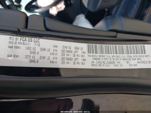 1C4RJFAG1JC482254 Jeep Grand Cherokee