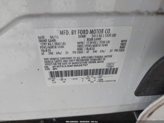 2FMTK3J94FBB28797 Ford Edge