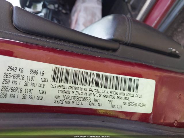 2019 JEEP GRAND CHEROKEE 1C4RJFBG3KC808071 Photo 8