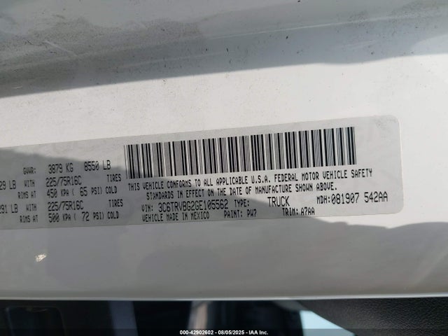 RAM Promaster 1500 2016 3C6TRVBG2GE105562 Image 9