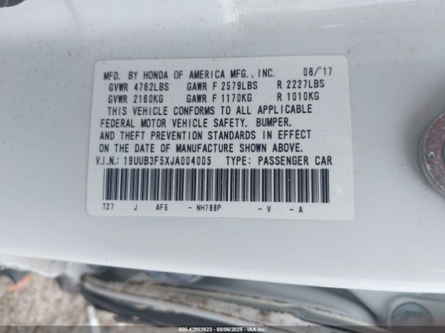 2018 ACURA TLX 19UUB3F5XJA004005 Photo 8