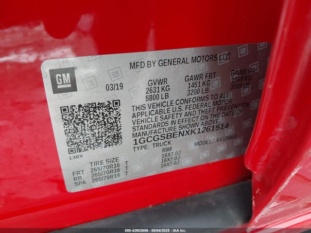 1GCGSBENXK1261514 Chevrolet lg2 - di: direct injection, vvt: variable valve timing, alum, var2, gen2