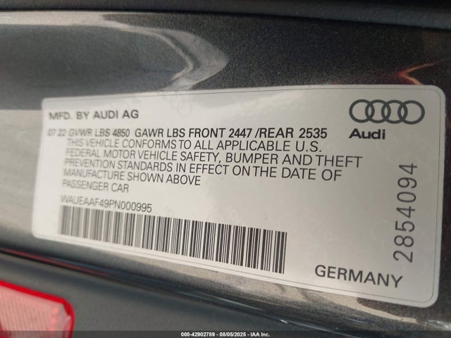 2023 AUDI A4 WAUEAAF49PN000995 Photo 8