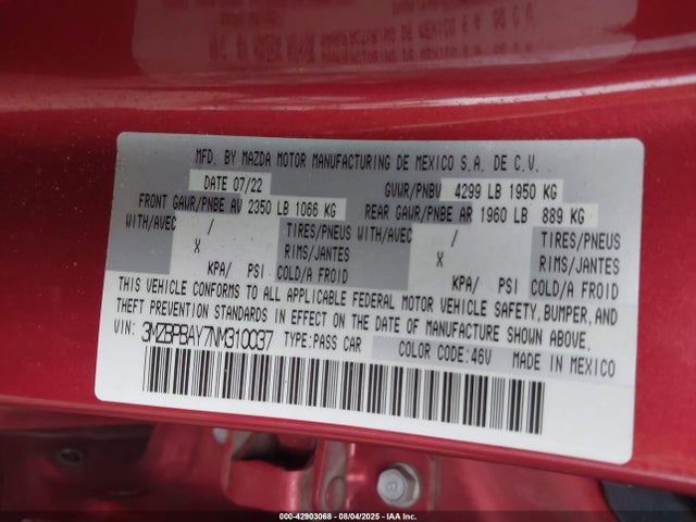 Mazda py 2022 3MZBPBAY7NM310037 Image 9