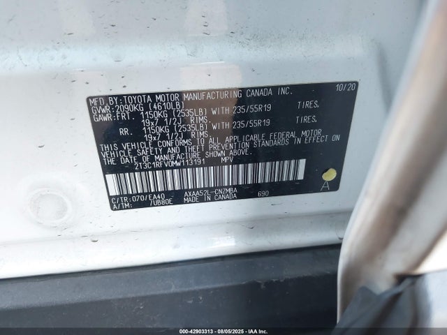 Toyota a25a-fks 2021 2T3C1RFV0MW113191 Image 9