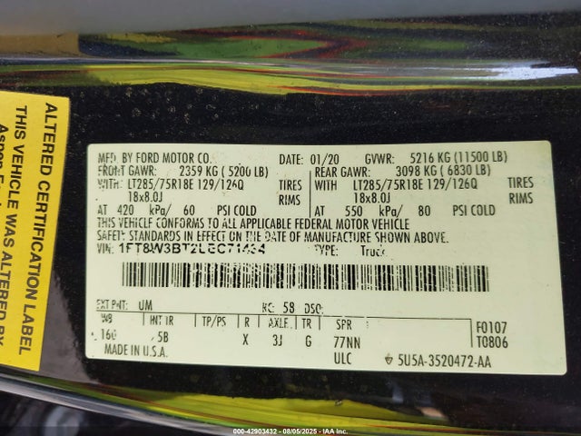 Ford F-350 Lariat 2020 1FT8W3BT2LEC71434 Image 9
