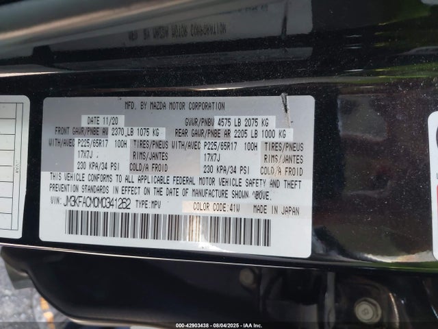 Mazda py cylinder decativation 2021 JM3KFACM0M0341262 Image 9