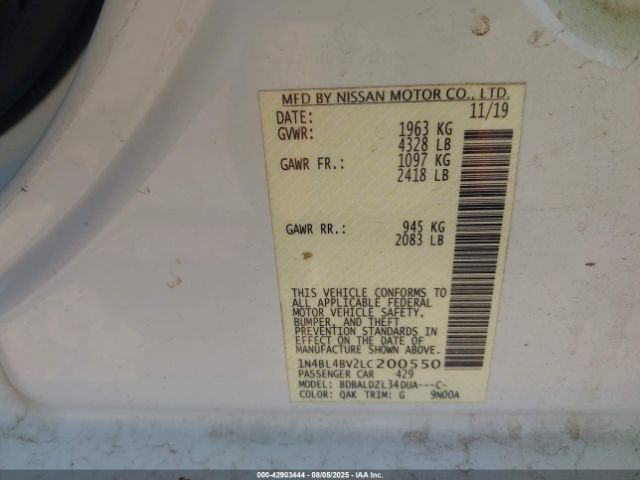 2020 NISSAN ALTIMA 1N4BL4BV2LC200550 Photo 8