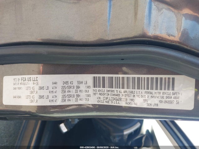 Jeep Cherokee 2016 1C4PJLCS4GW281110 Image 9
