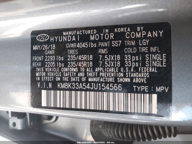 Hyundai t-gdi gamma 2018 KM8K33A54JU154566 Image 9
