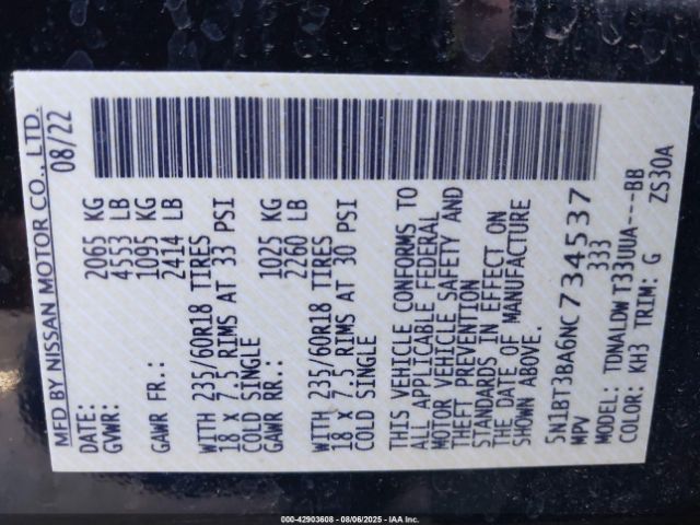 2022 NISSAN ROGUE 5N1BT3BA6NC734537 Photo 8