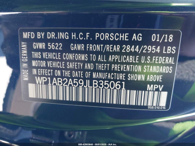 Porsche Macan 2018 WP1AB2A59JLB35061 Image 9