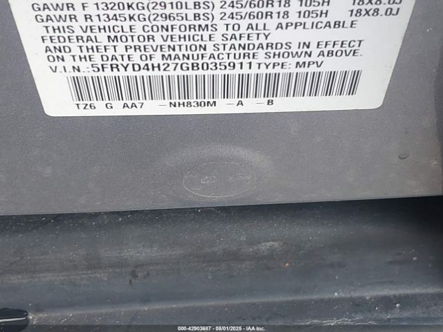 2016 ACURA MDX 5FRYD4H27GB035911 Photo 8