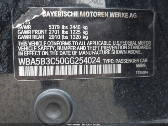 2016 BMW 535I WBA5B3C50GG254024 Photo 8