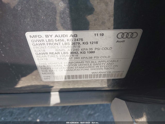 2020 AUDI Q5 WA1ANAFY8L2046610 Photo 8