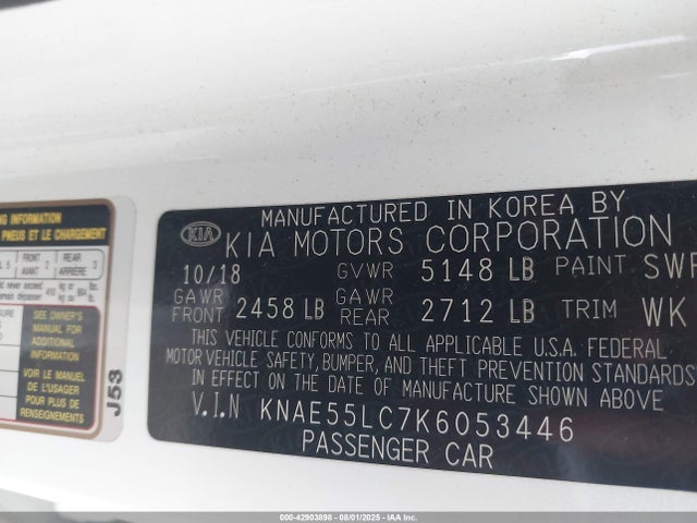 KIA tgdi lamda ii 2019 KNAE55LC7K6053446 Image 9