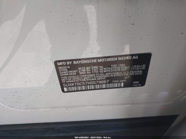5UXKT0C57H0S79867 BMW 2017