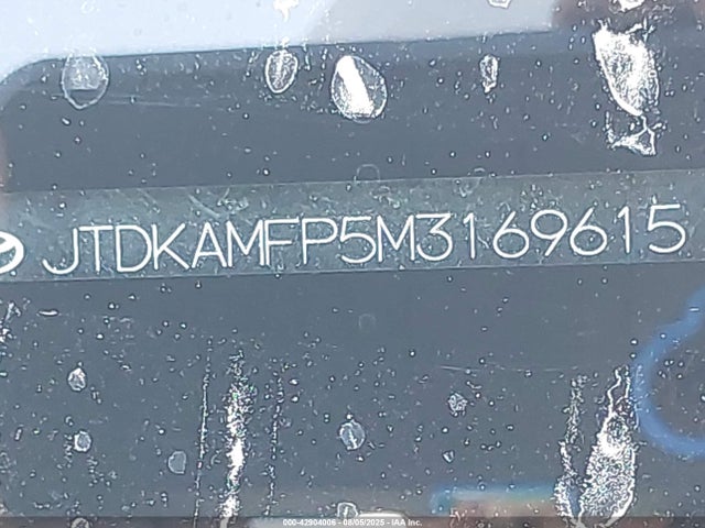 JTDKAMFP5M3169615 Toyota 2zr-fxe, 1nm+1sm