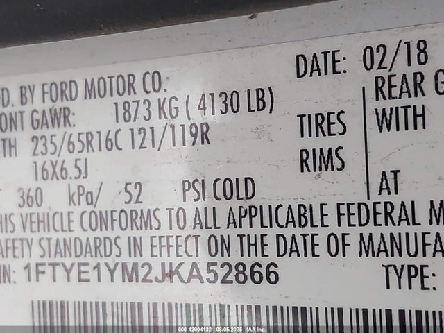 Ford 2018 2018 1FTYE1YM2JKA52866 Image 9