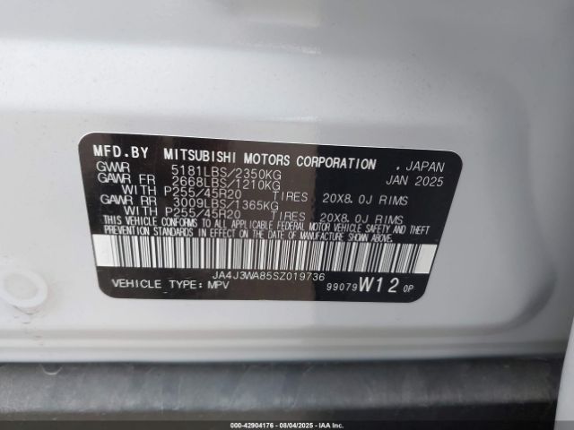 2025 MITSUBISHI OUTLANDER JA4J3WA85SZ019736 Photo 8