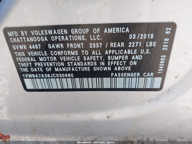 Volkswagen tsi 2018 1VWBA7A38JC030660 Image 9