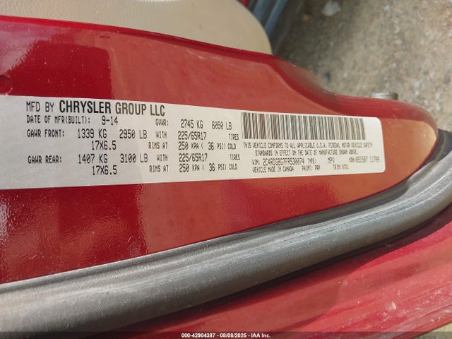 Dodge Grand Caravan 2015 2C4RDGBG7FR530074 Image 9