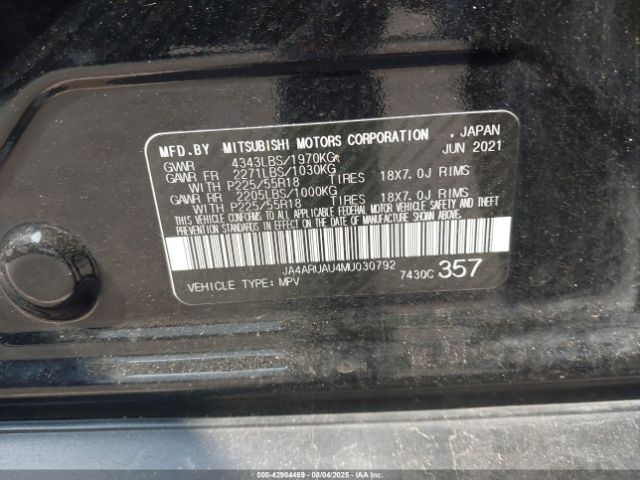 2021 MITSUBISHI OUTLANDER SPORT JA4ARUAU4MU030792 Photo 8