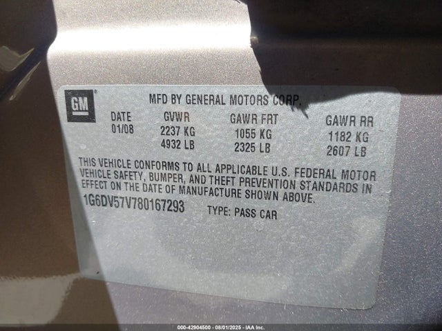 2008 CADILLAC CTS 1G6DV57V780167293 Photo 8