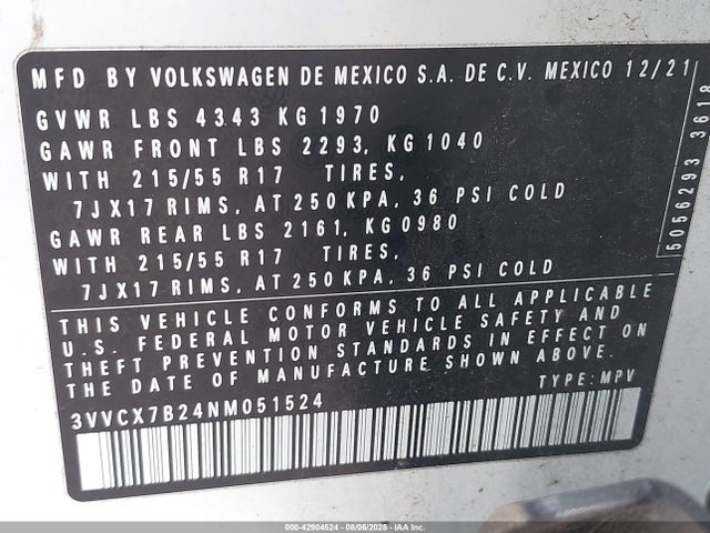 Volkswagen tsi 2022 3VVCX7B24NM051524 Image 9