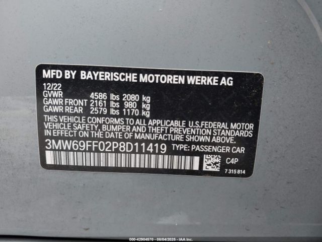 2023 BMW 330I 3MW69FF02P8D11419 Photo 8