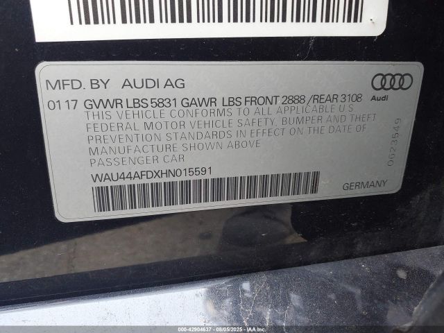 2017 AUDI A8 L WAU44AFDXHN015591 Photo 8