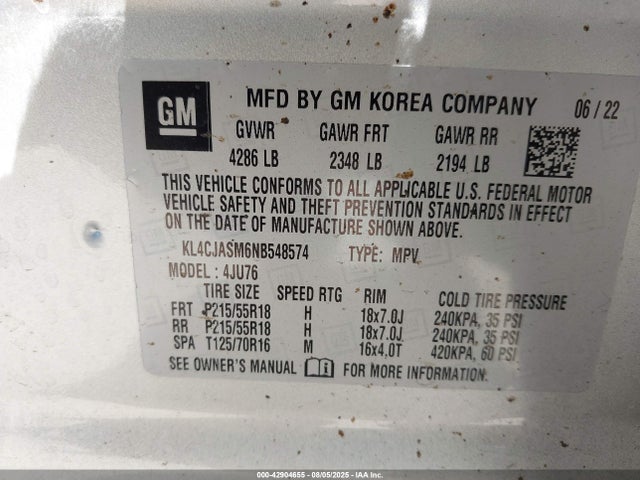 Buick le2 2022 KL4CJASM6NB548574 Image 9