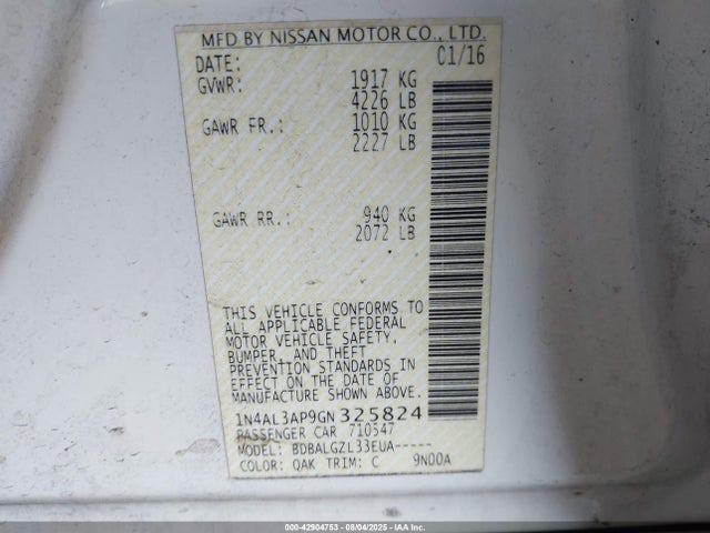 1N4AL3AP9GN325824 Nissan Altima