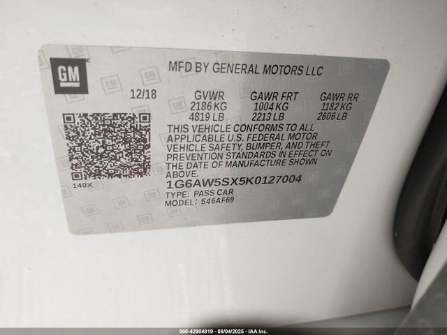 2019 CADILLAC CTS 1G6AW5SX5K0127004 Photo 8