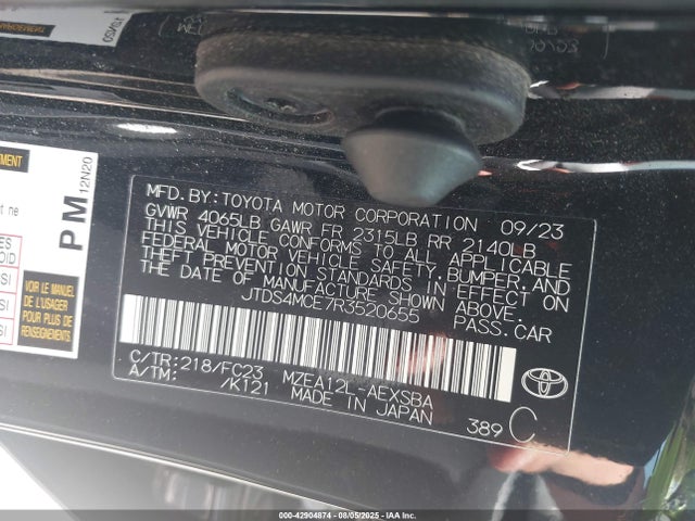 JTDS4MCE7R3520655 Toyota m20a-fks