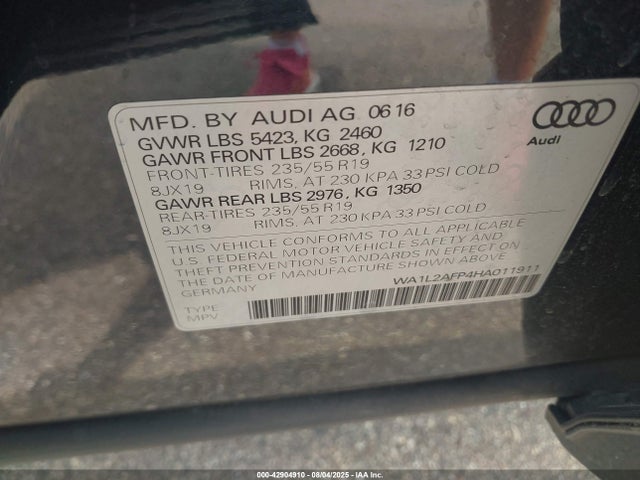 2017 AUDI Q5 WA1L2AFP4HA011911 Photo 8