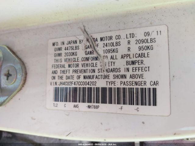 2012 ACURA TSX JH4CU2F47CC004202 Photo 8