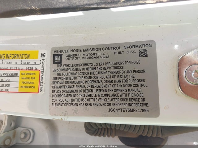 1GC4YTEY5MF217895 Chevrolet Silverado 3500hd 4wd Long Bed Lt