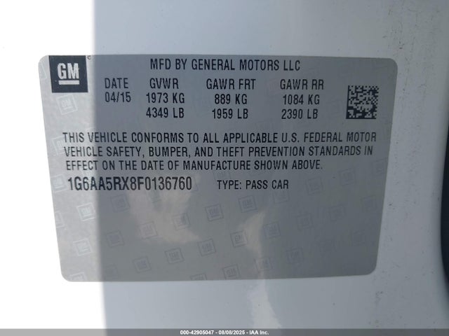 2015 CADILLAC ATS 1G6AA5RX8F0136760 Photo 8