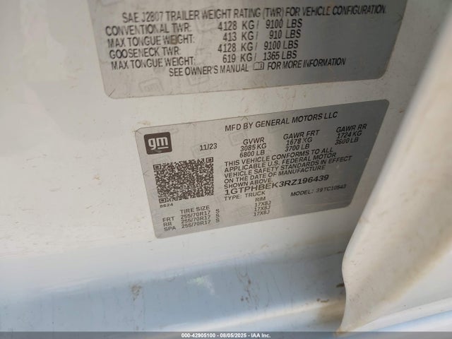 1GTPHBEK3RZ196439 GMC l3b