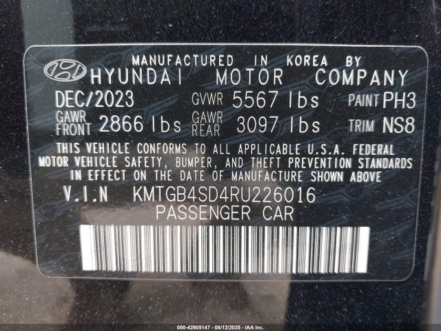 KMTGB4SD4RU226016 Genesis t-gdi lamda iii