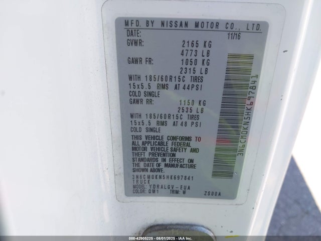3N6CM0KN5HK697841 Nissan 2017