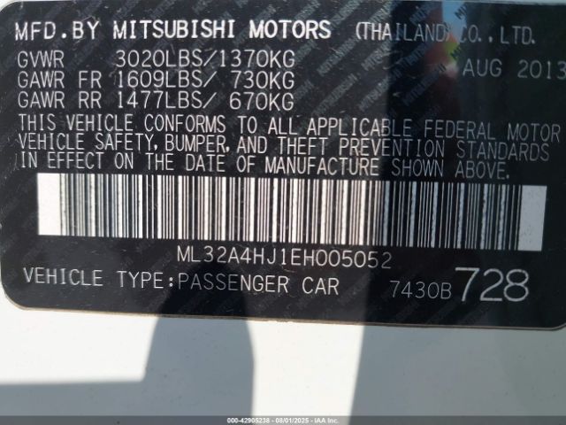 2014 MITSUBISHI MIRAGE ML32A4HJ1EH005052 Photo 8